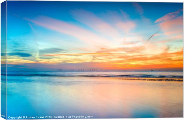 Seascape Sunset Canvas Print by Adrian Evans