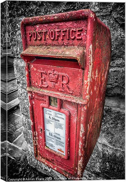 British Post Box Canvas Print by Adrian Evans