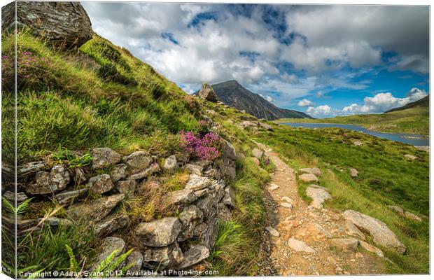 Path to Lake Idwal Canvas Print by Adrian Evans