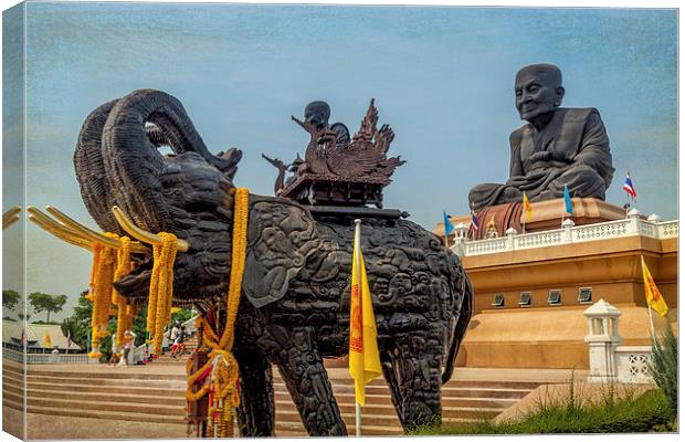 Huay Mongkol Temple Canvas Print by Adrian Evans