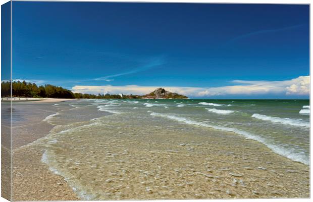 Tropical Beach Thailand  Canvas Print by Adrian Evans