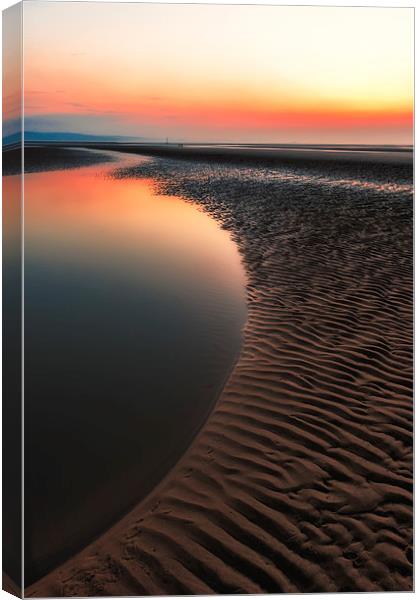 Rhyl Seascape Sunset  Canvas Print by Adrian Evans