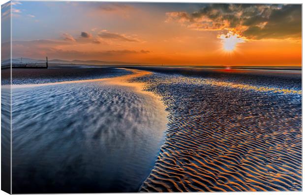 Seashore Sunset Canvas Print by Adrian Evans