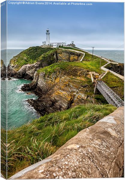 South Stack Lighthouse Anglesey Canvas Print by Adrian Evans