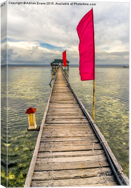Pier Flags Canvas Print by Adrian Evans