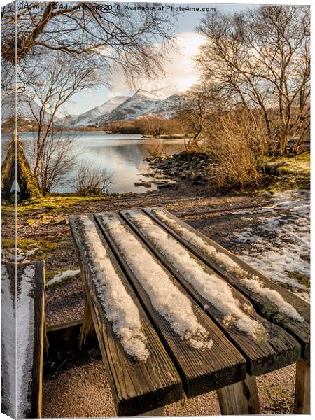 Snowdon And Padarn Lake Llanberis Canvas Print by Adrian Evans