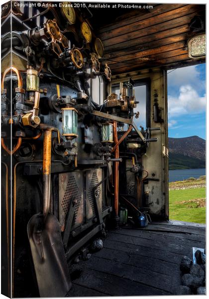 Steam Locomotive Footplate Canvas Print by Adrian Evans