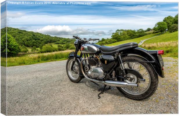 1961 BSA 650cc Motorcycle  Canvas Print by Adrian Evans