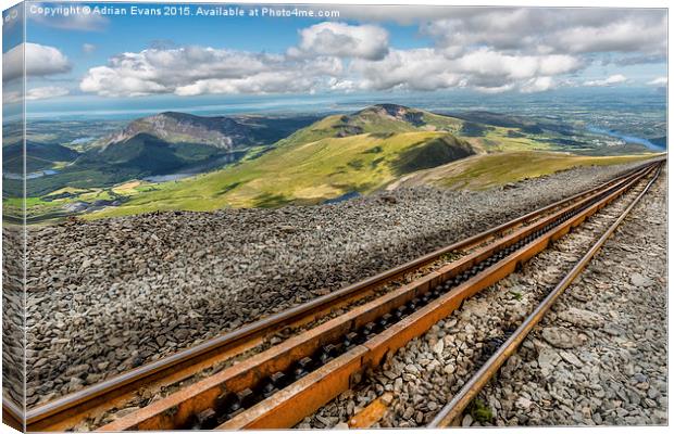 Snowdon Mountain Railway Llanberis Canvas Print by Adrian Evans