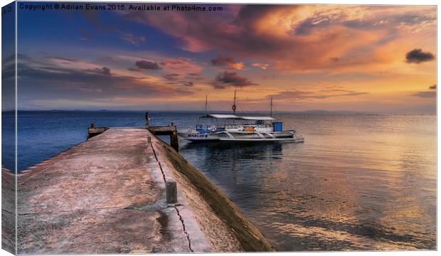 Pandanon Island Sunset Philippines Canvas Print by Adrian Evans