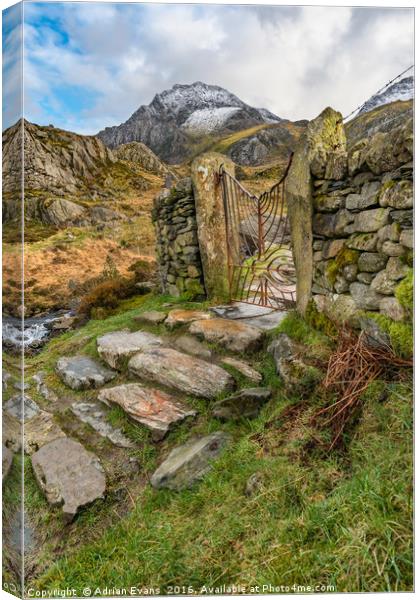  Iron Gate Cwm Idwal Wales Canvas Print by Adrian Evans