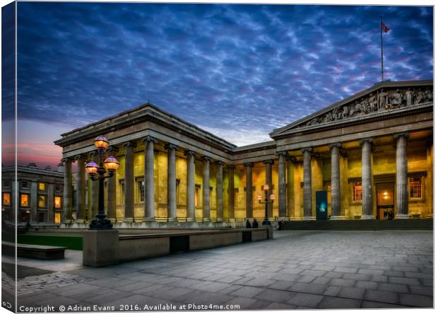 The British Museum Canvas Print by Adrian Evans