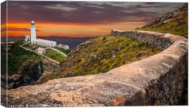 South Stack Lighthouse Canvas Print by Adrian Evans