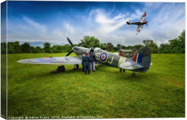 Spitfire Parade Canvas Print by Adrian Evans