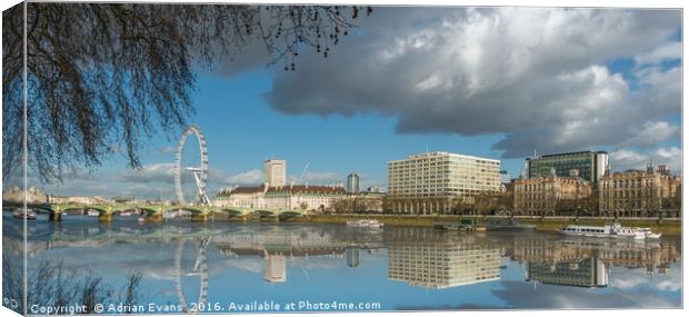 River Thames London Canvas Print by Adrian Evans