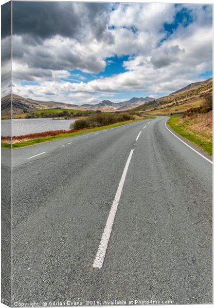 Road to Snowdon Wales Canvas Print by Adrian Evans