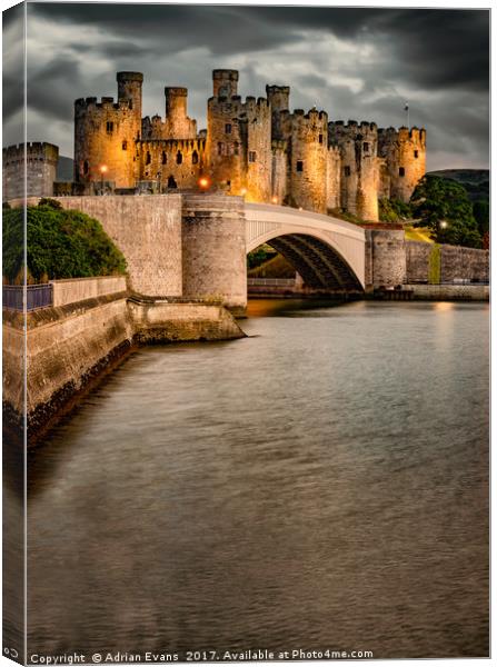 Conwy Castle Wales Canvas Print by Adrian Evans