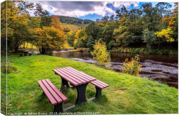 Snowdonia River Betws-y-Coed Canvas Print by Adrian Evans