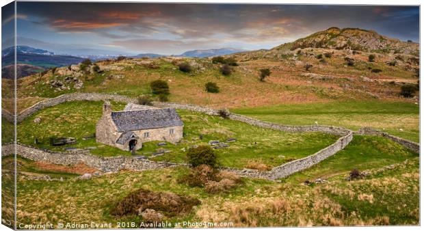 St Celynnin Church Wales Canvas Print by Adrian Evans