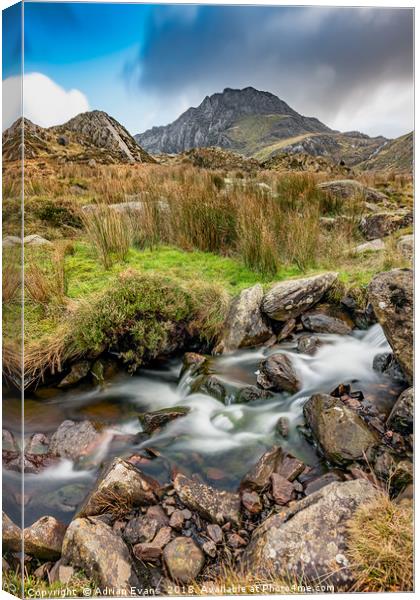 Tryfan Snowdonia National Park Canvas Print by Adrian Evans