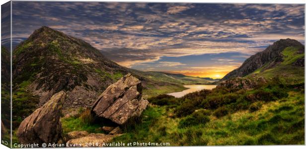 Welsh Mountains Snowdonia Canvas Print by Adrian Evans