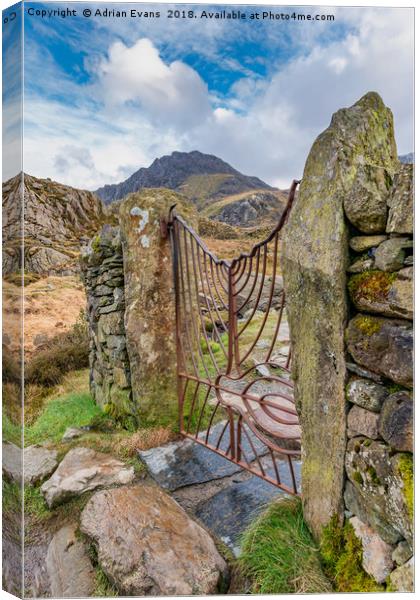 Gate To Tryfan Snowdonia Canvas Print by Adrian Evans
