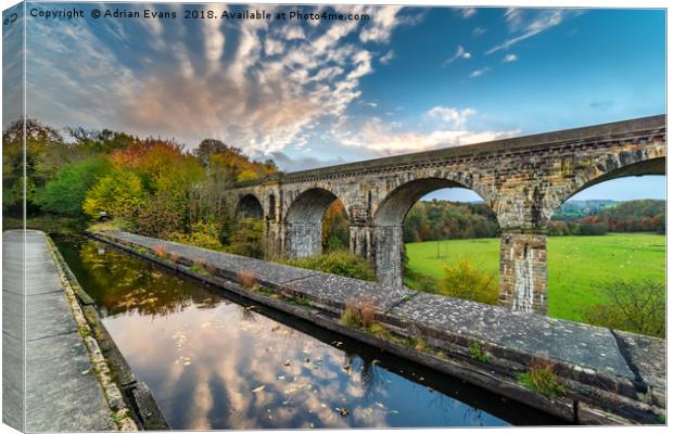 Chirk Aqueduct And Viaduct Canvas Print by Adrian Evans