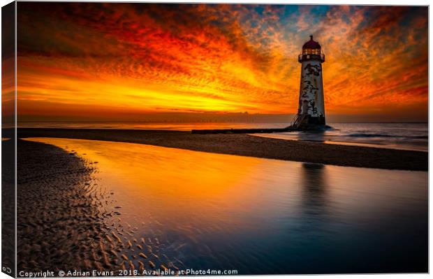 The Abandoned Talacre Lighthouse Canvas Print by Adrian Evans