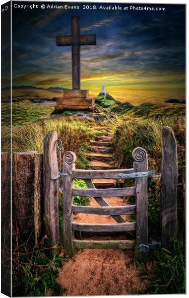 Gate to the Holy Island  Canvas Print by Adrian Evans