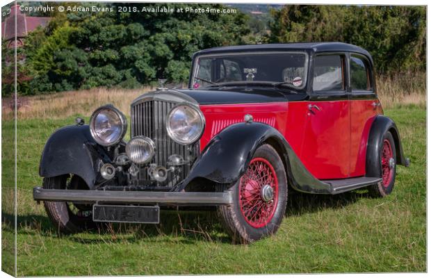 1934 Bentley Car Canvas Print by Adrian Evans