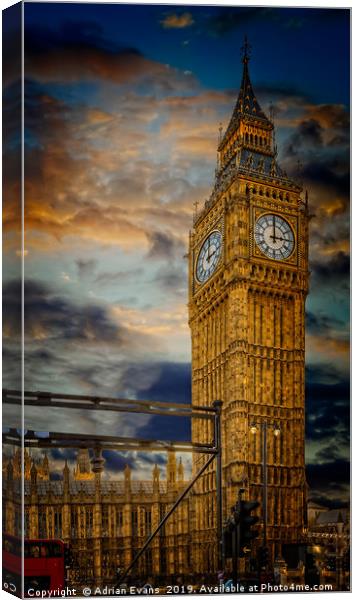 Big Ben London City Canvas Print by Adrian Evans