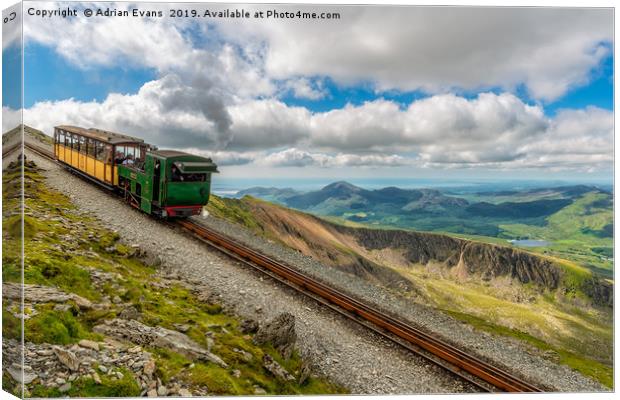 Mountain Railway Snowdonia Canvas Print by Adrian Evans