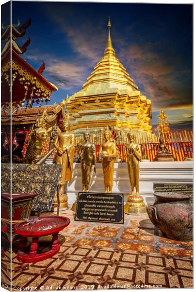 Phrathat Doi Suthep Temple Thailand Canvas Print by Adrian Evans