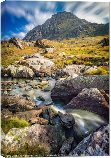 Tryfan Mountain Snowdonia Wales Canvas Print by Adrian Evans