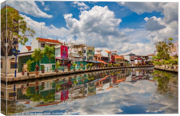 Malacca River Malaysia Canvas Print by Adrian Evans