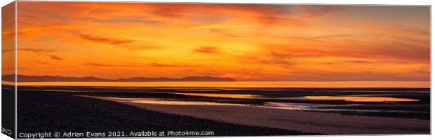 Rhyl Beach Wales Sunset Canvas Print by Adrian Evans