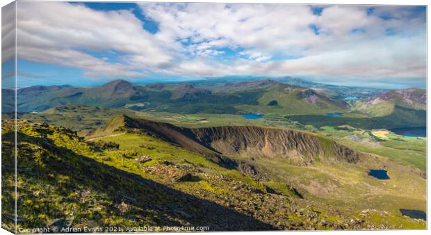Snowdon Moutain View Canvas Print by Adrian Evans