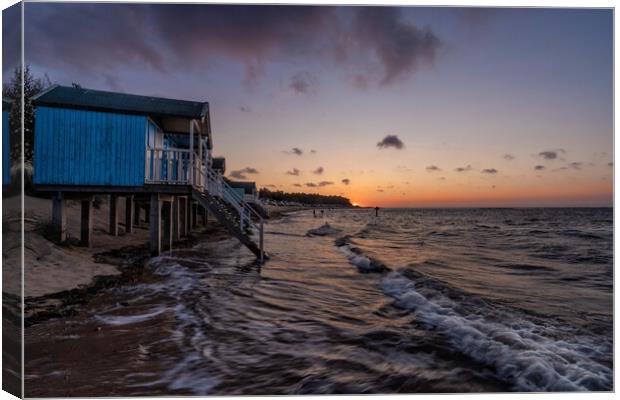 High tide and sunset at Wells-next-the-Sea Canvas Print by Gary Pearson