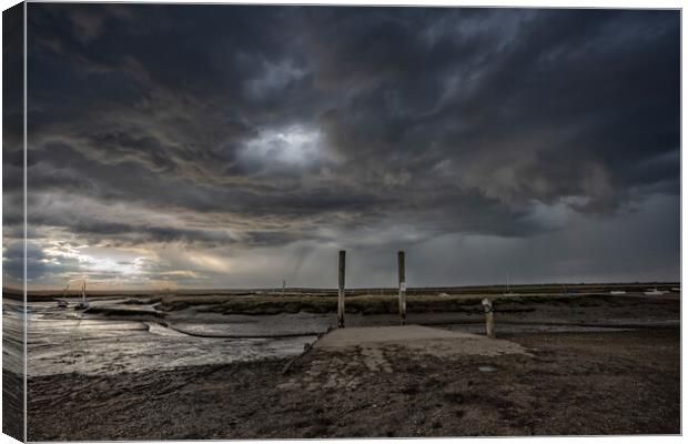 An approaching storm - Brancaster Staithe  Canvas Print by Gary Pearson