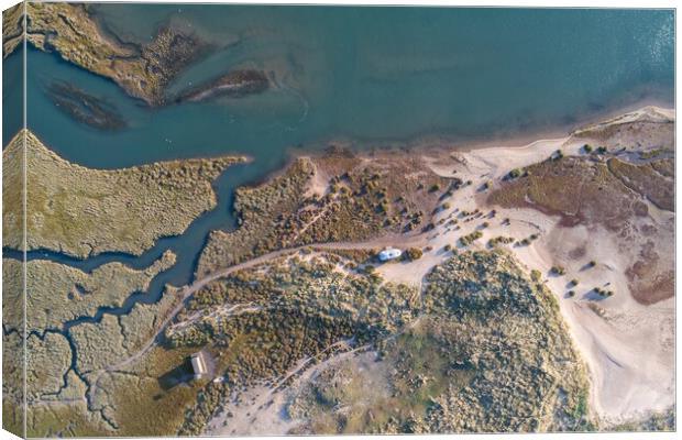 Looking down over Gun Hill near Burnham Overy Staithe  Canvas Print by Gary Pearson