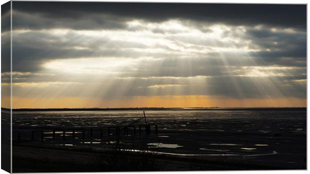 God rays over The Wash Canvas Print by Gary Pearson