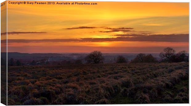 Sunset over Dersingham Canvas Print by Gary Pearson