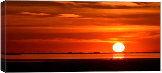 Sunset across The Wash Canvas Print by Gary Pearson