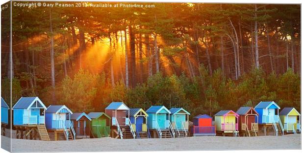 Wells next-the-sea beach huts Canvas Print by Gary Pearson
