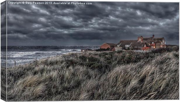 A stormy day at Brancaster Canvas Print by Gary Pearson