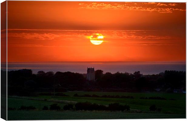 Sunset over St Mary Church Canvas Print by Gary Pearson
