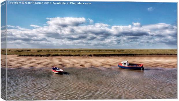 Low tide Burnham Overy Staithe Canvas Print by Gary Pearson