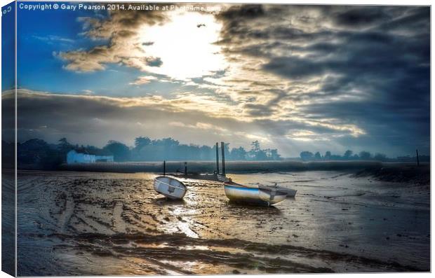 Low tide at Brancaster Staithe Canvas Print by Gary Pearson