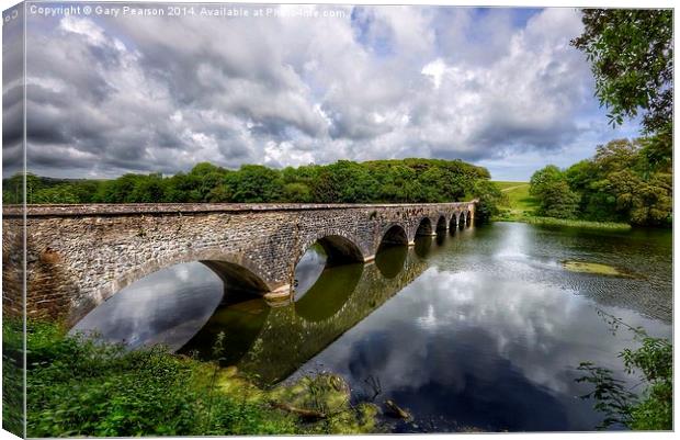 Eight arch bridge Bosherston lakes Canvas Print by Gary Pearson