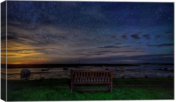  Star watchers bench - Burnham Overy Staithe Canvas Print by Gary Pearson
